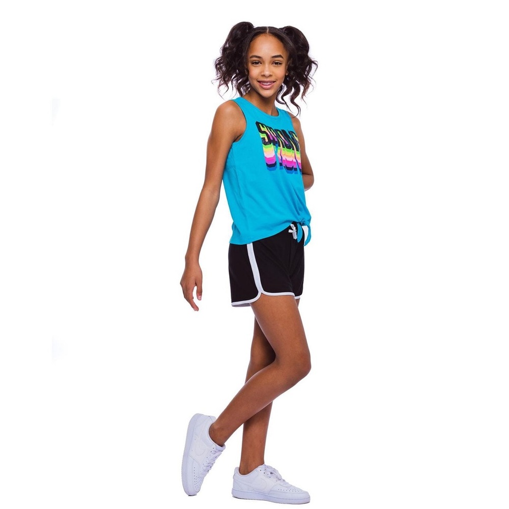 ☀️ NWT Justice Strong Front Tie Tank Top XS (5/6)